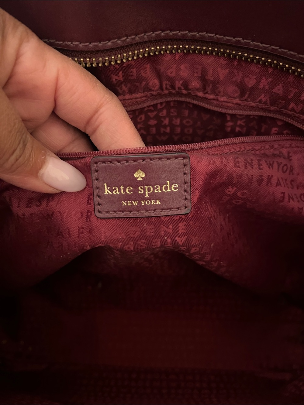 kate spade Wine Red Leather Tote Bag - Picture 14 of 16